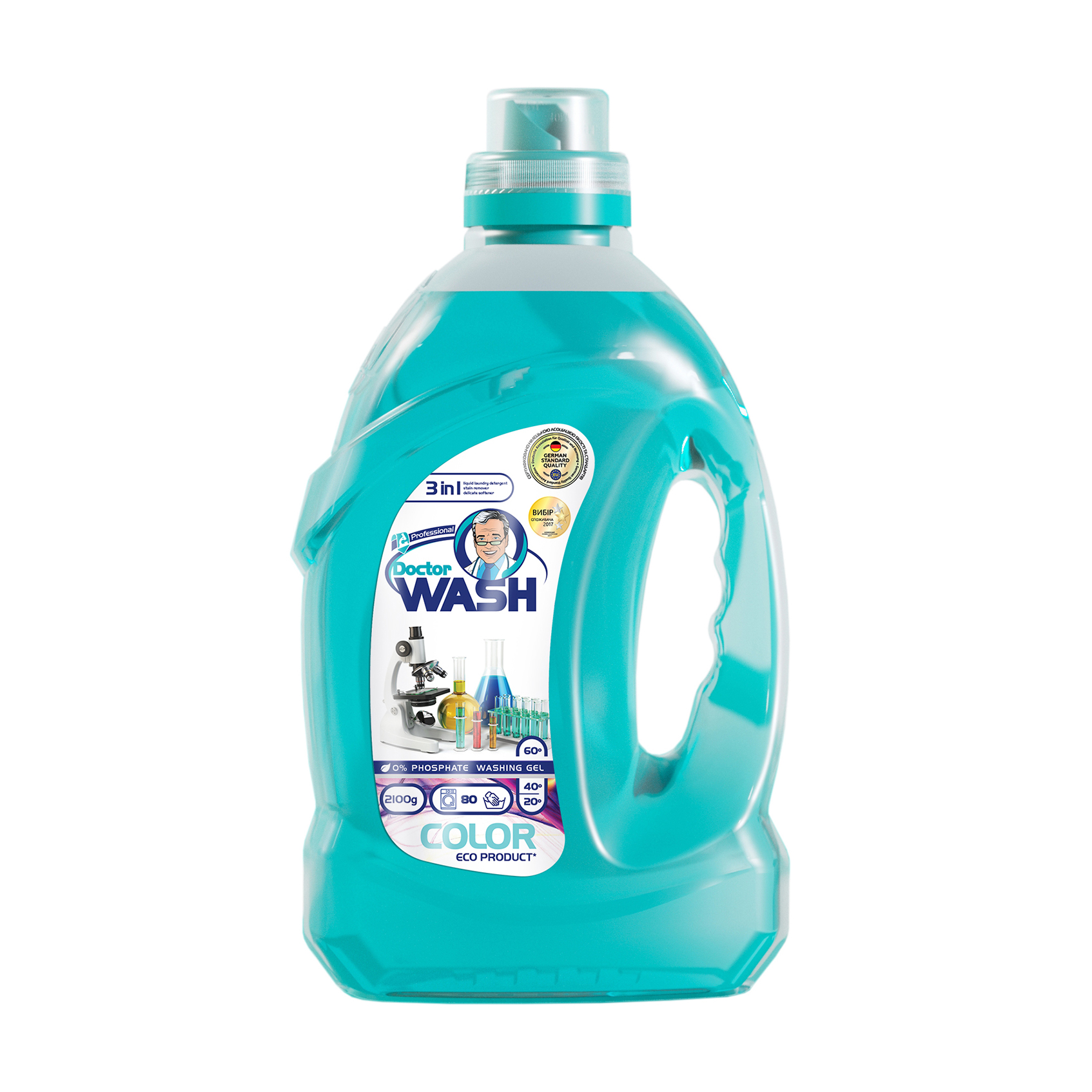 Гель для прання кольорових речей Doctor Wash Color 80 циклів прання, 2.1 кг