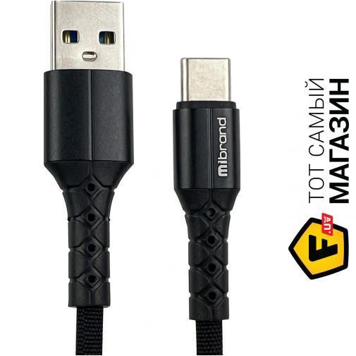 Кабель Mibrand MI-32 USB Type-C 2A 2m Black (MIDC/322TB)