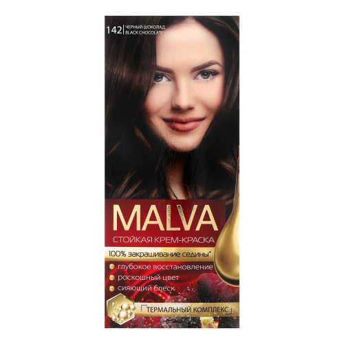 Крем-фарба для волосся №142 Чорний шоколад Malva Acme Color 1шт