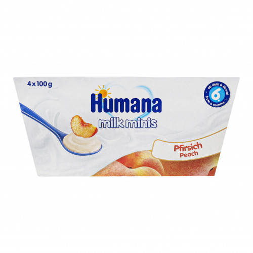Продукт кисломолочний для дітей від 6міс з персиком Humana к/у 4х100г