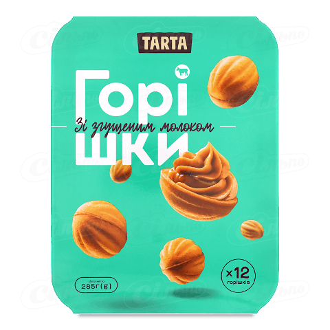Тістечка Tarta горішки зі згущеним молоком блістер, 285г